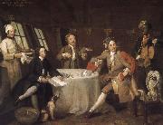 William Hogarth Captain George Graham in his cabin oil painting on canvas